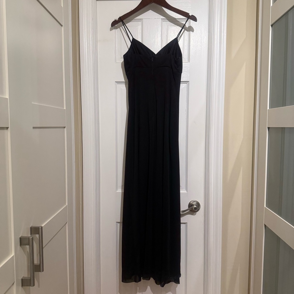Betsy & Adam Black Evening Dress Sequin Piping Size 6
